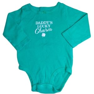 💥 Bundle Only 💥 CARTER'S Green Daddy's Lucky Charm Long Sleeve Onesie